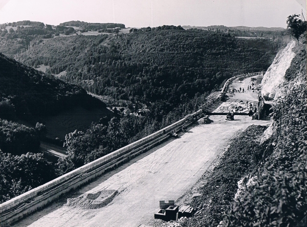 Bau der Brücke beim Steinernen Weib